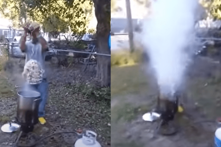 Deep fried turkey fail