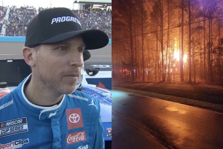 Denny Hamlin fire