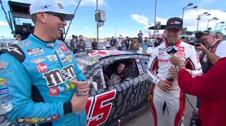Denny Hamlin and Kyle Busch