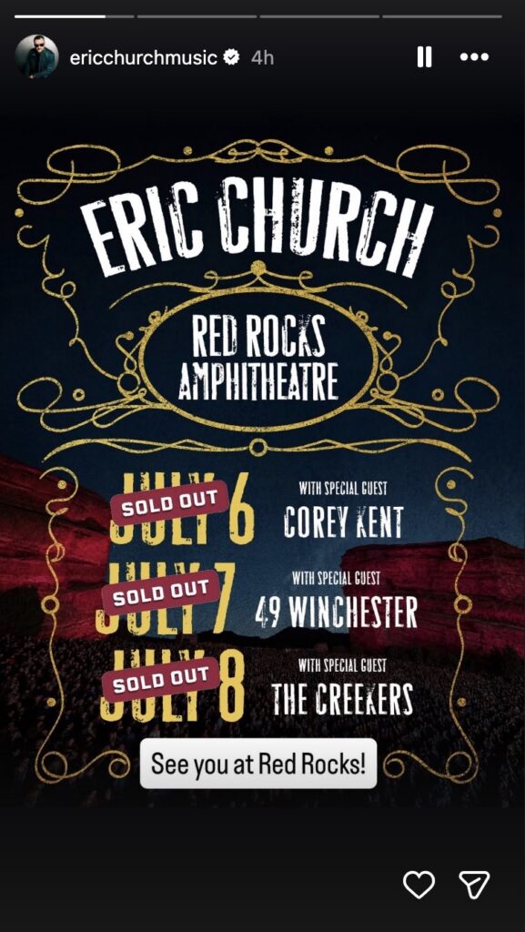 Eric Church Red Rocks