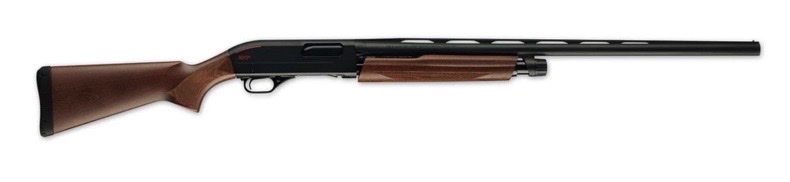 A pair of black and brown rifles