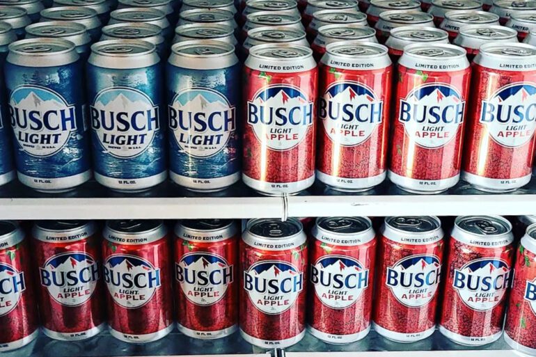 A shelf of cans