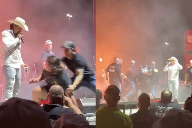 Gavin Adcock fan rushes stage