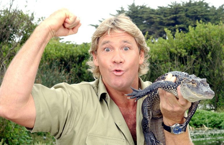 Steve Irwin holding a fish
