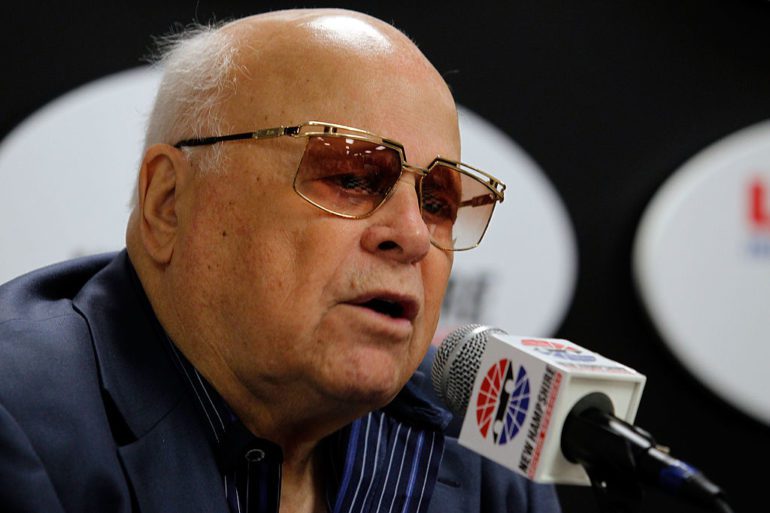 Bruton Smith speaking into a microphone