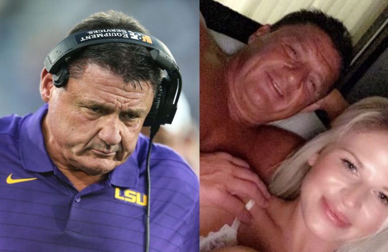 Ed Orgeron with a woman