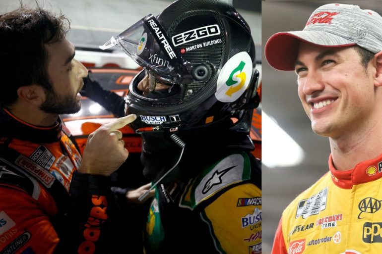 Joey Logano in a race car