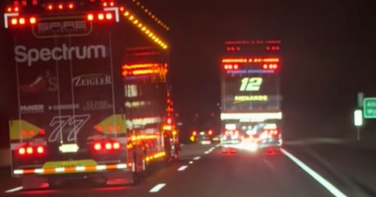 NASCAR Fan Spots Ryan Blaney & Carson Hocevar’s Haulers Next To Each Other On Interstate Hours After Bristol Fight