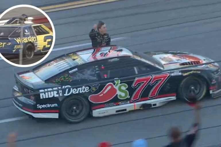 Carson Hocevar Talladega celebration