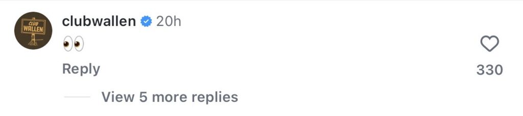 Club Wallen IG Comment