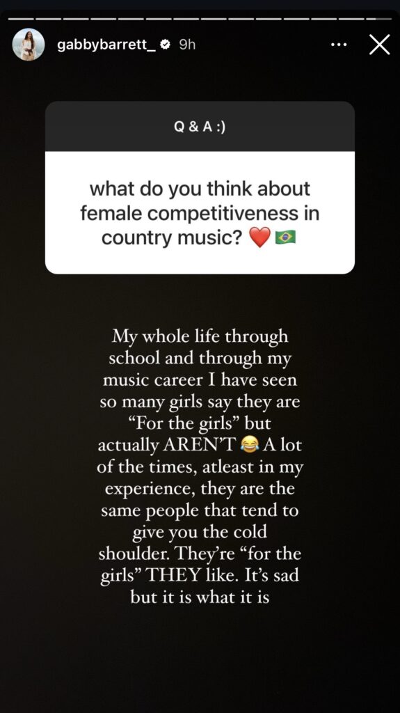 Gabby Barrett Says Women In Country Music Who Say They’re “For The Girls” Are Really Only “For The Girls They Like”
