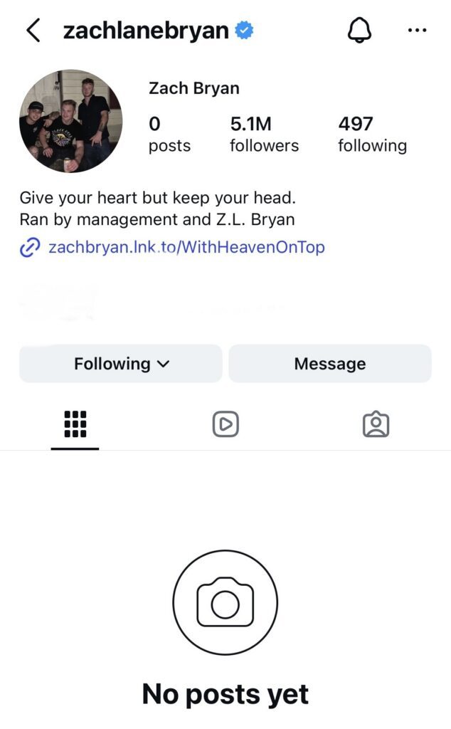 Zach Bryan IG Active