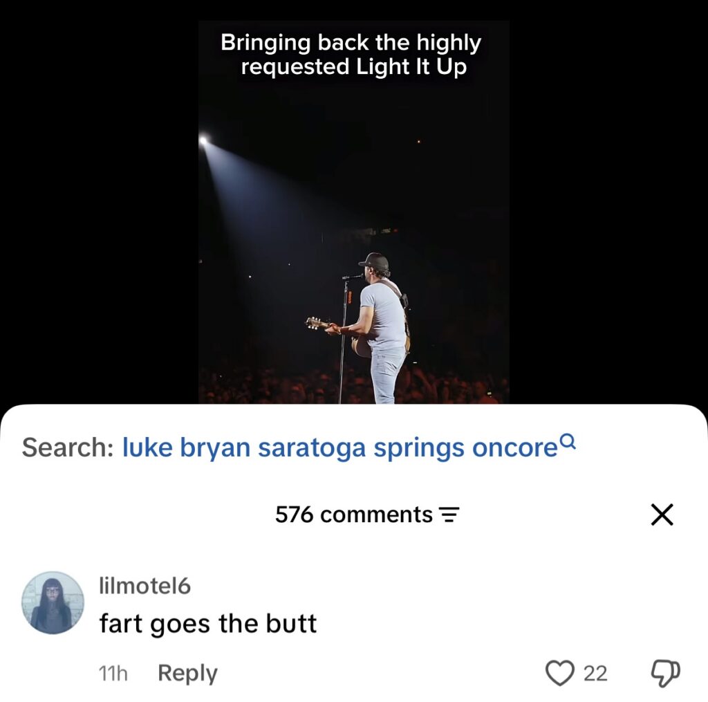 Luke Bryan TikTok comment
