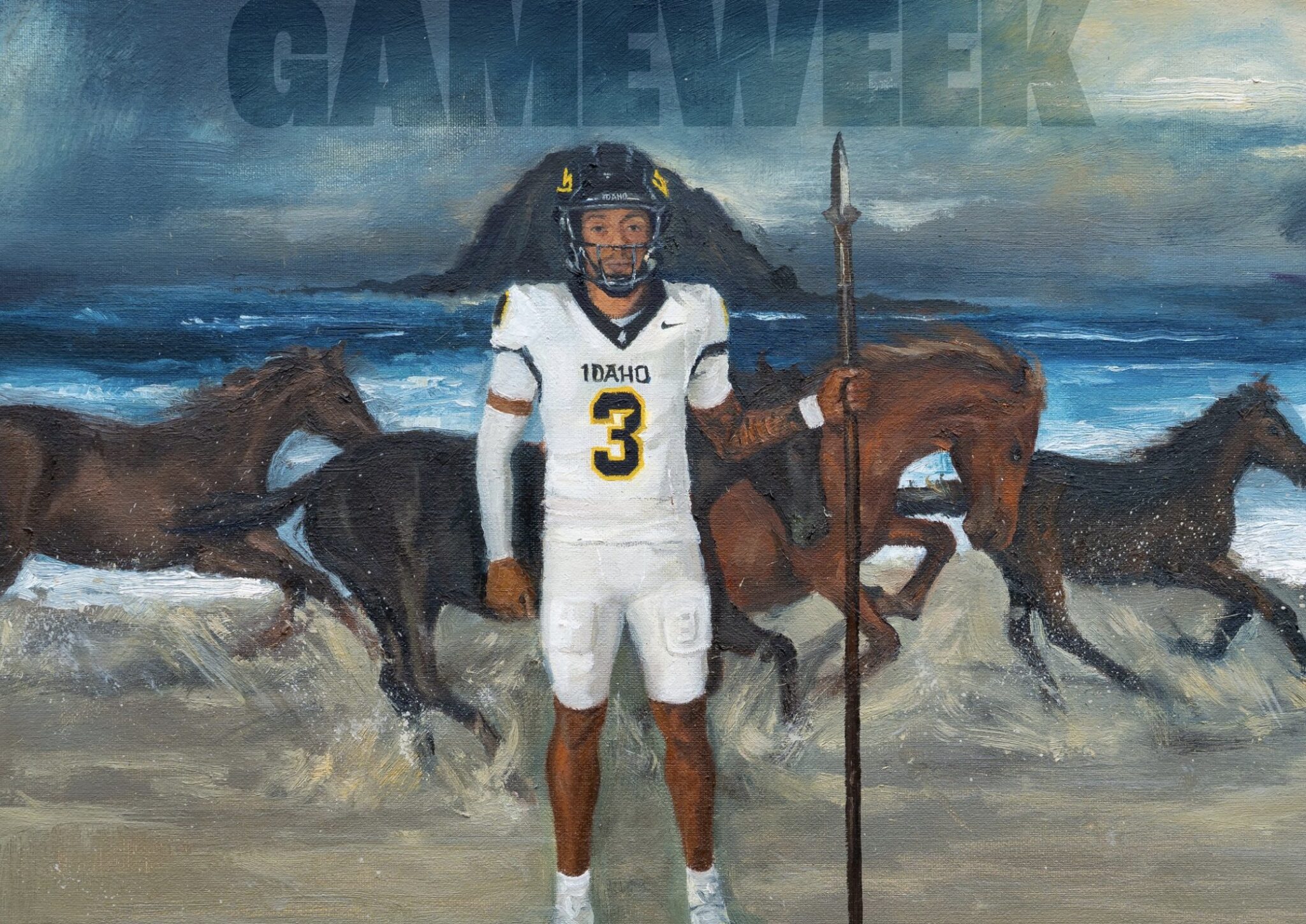 Idaho Football Says “No” To AI, Hires Local Artist To Paint Their “Game Week” Announcement