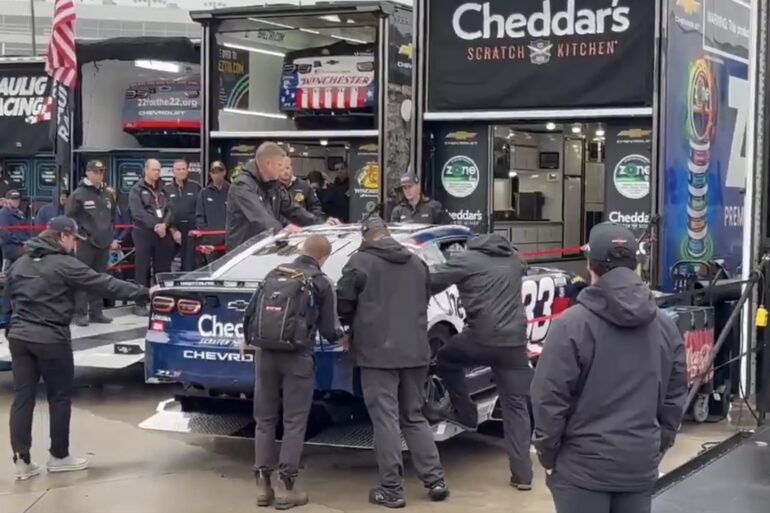 Kyle Busch car unloading