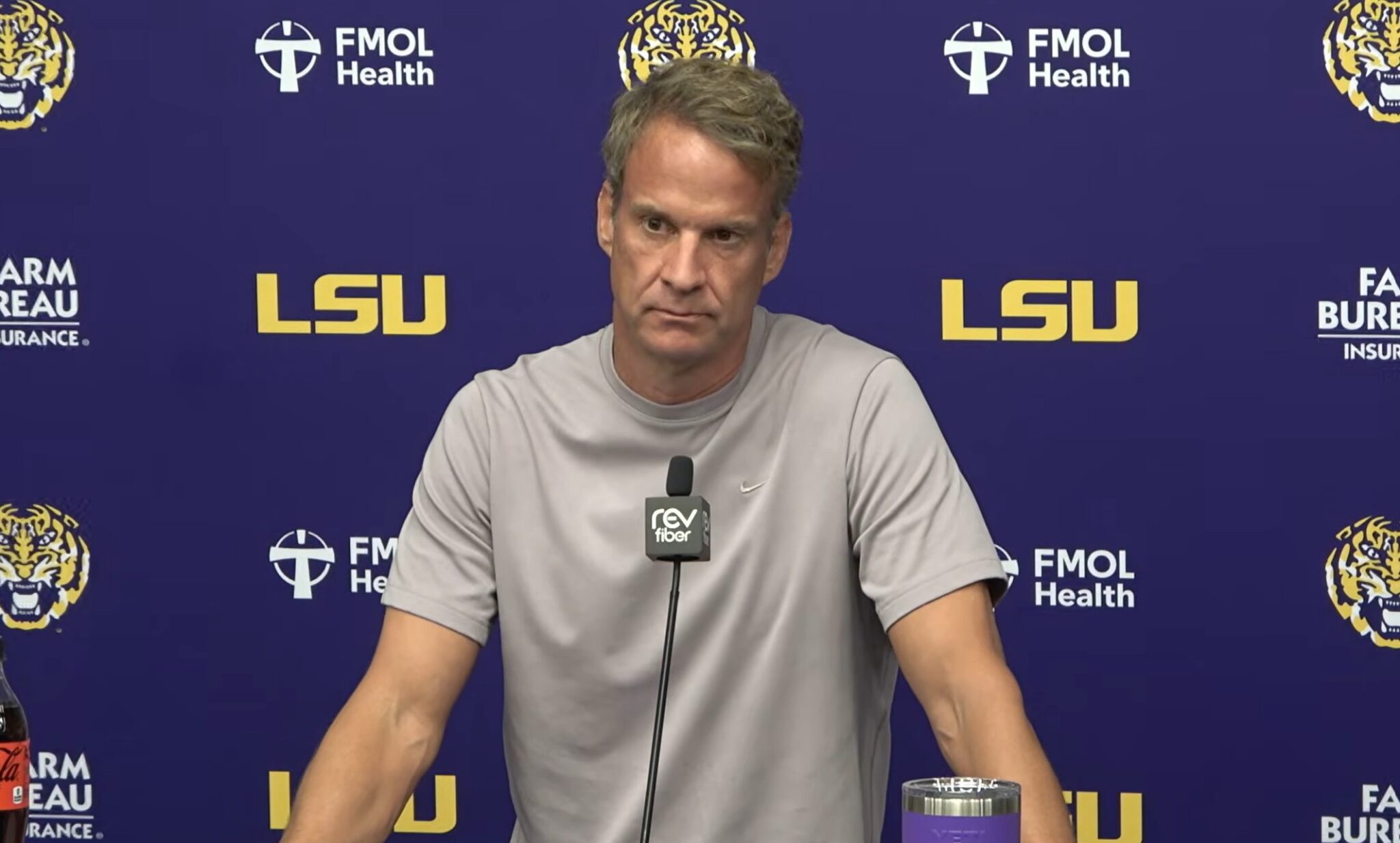 Photo: whiskeyriff.com Lane Kiffin Provides Health Update on LSU Staff Member Ed Orgeron