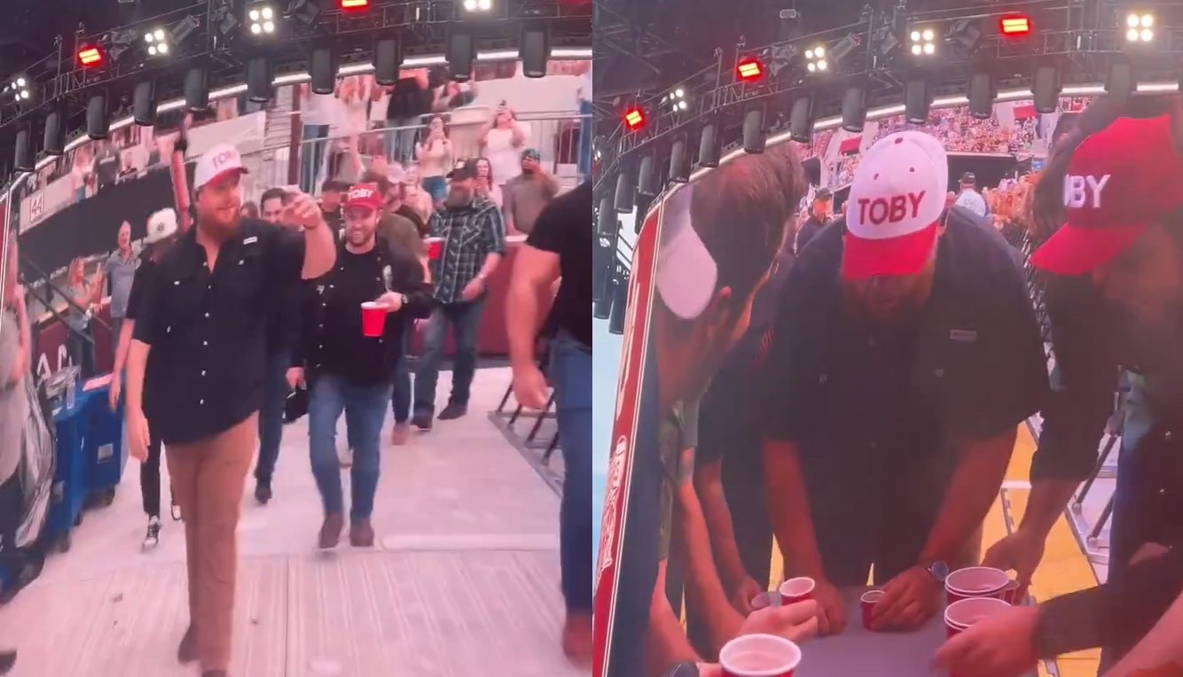 Luke Combs Honors The Late, Great Toby Keith By Walking Out To “Should’ve Been A Cowboy” at Oklahoma University Stadium Show