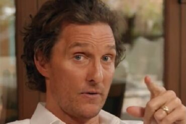 Matthew McConaughey with a ring on his finger