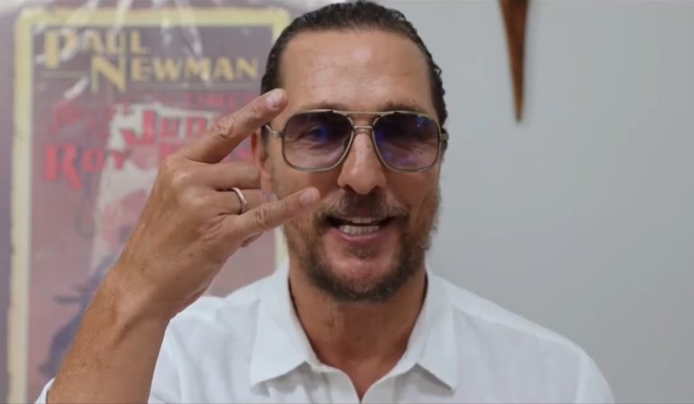 Matthew McConaughey wearing glasses