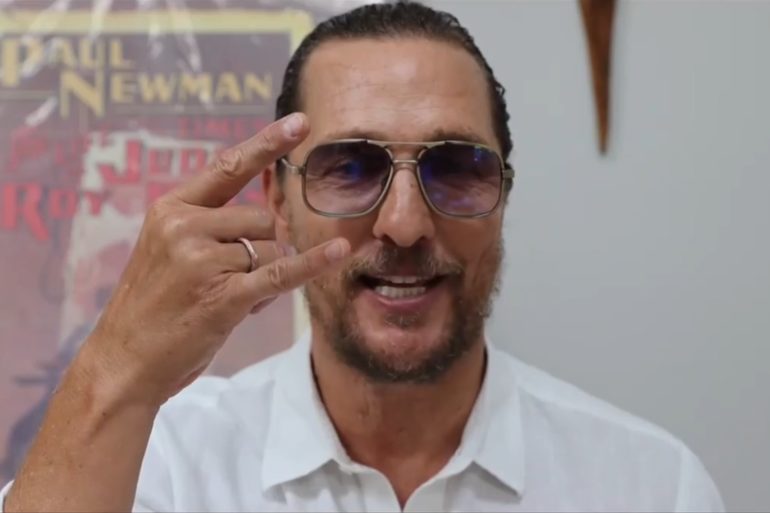 Matthew McConaughey wearing glasses