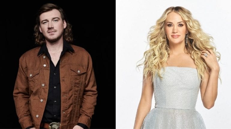 Morgan Wallen, Carrie Underwood are posing for a picture