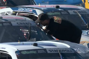 NASCAR fan on track