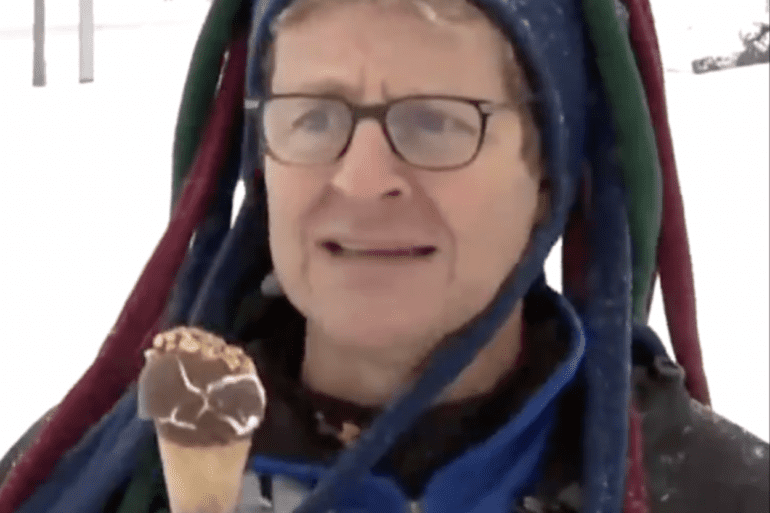 snow ice cream cone