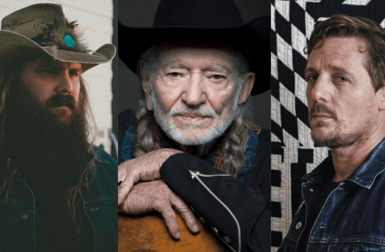 Willie Nelson, Sturgill Simpson are posing for a picture