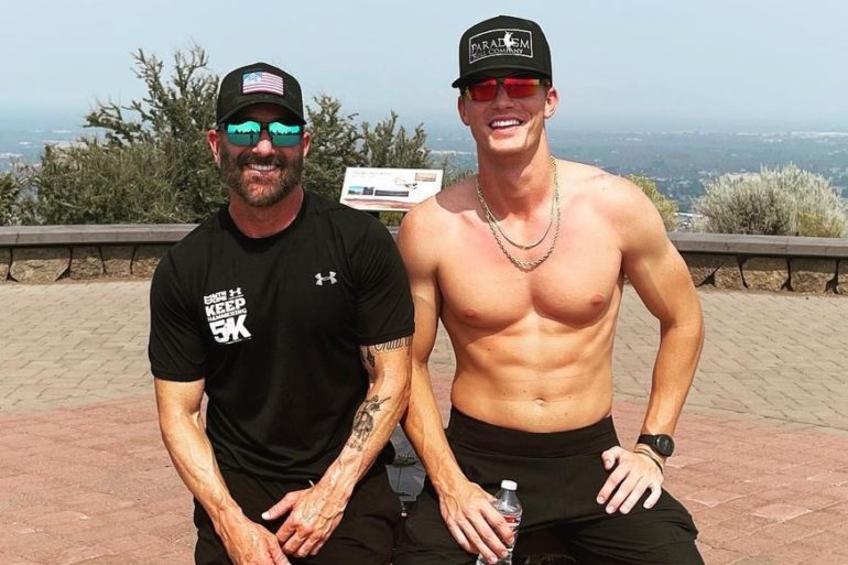 Two men posing for a picture
