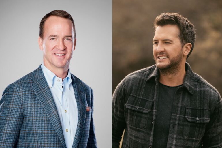 Peyton Manning, Luke Bryan are posing for a picture
