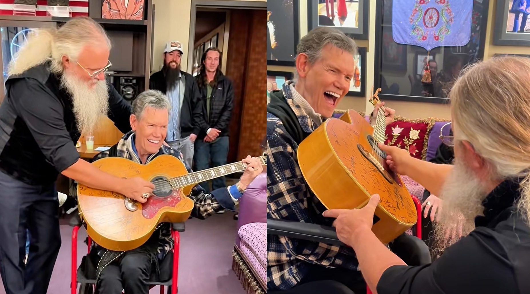 Jamey Johnson Helps Randy Travis Play His Guitar In Heartwarming