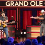 Rhett Akins Jon Pardi onstage at the Grand Ole Opry