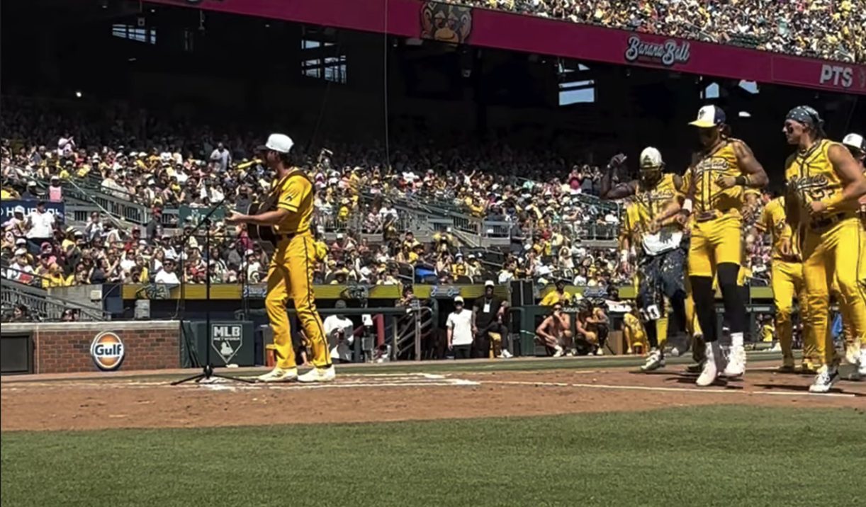 Riley Green Suited Up With The Savannah Bananas, Performed A Song & Even Got A Hit