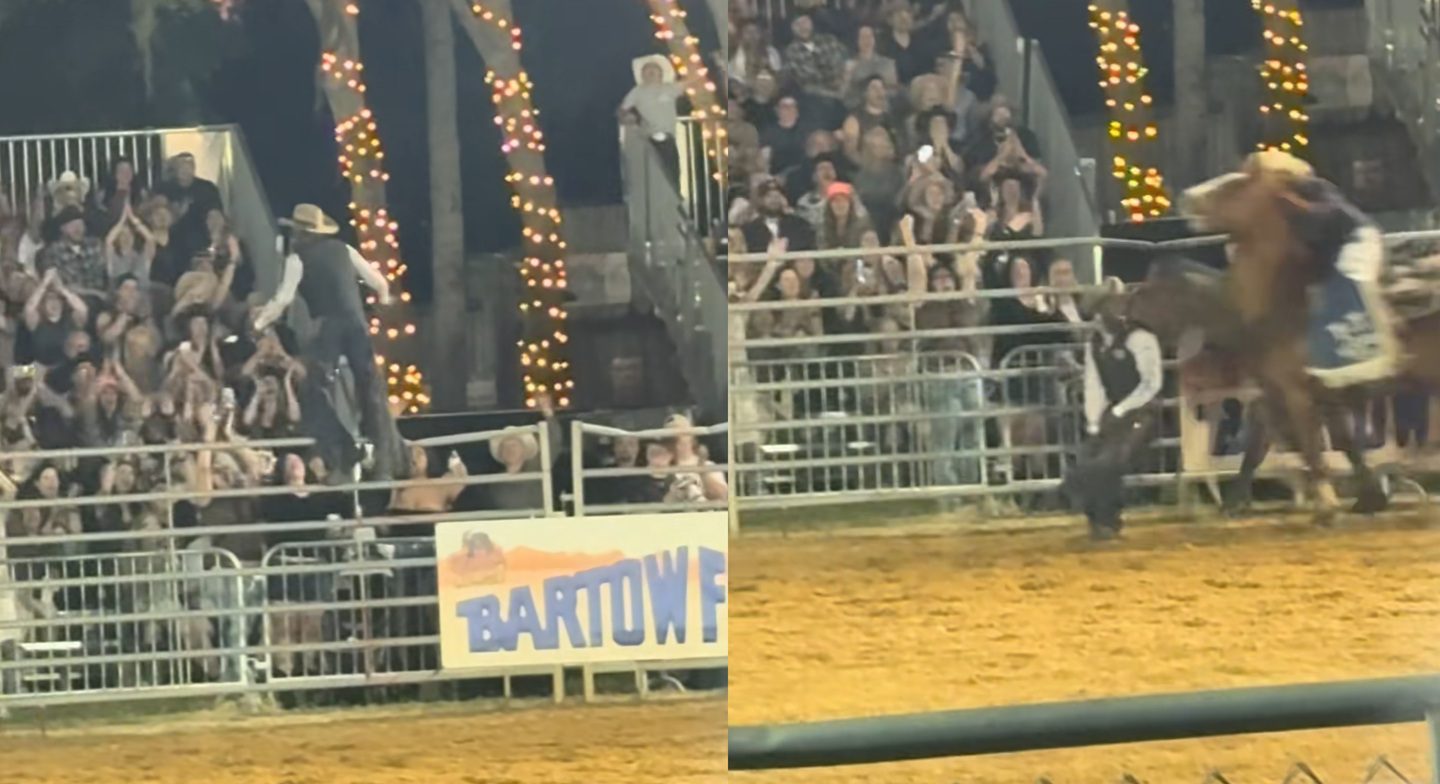 Florida Cowboy Nails A Backflip Off Fence — Then Instantly Gets Wrecked By Pickup Riders