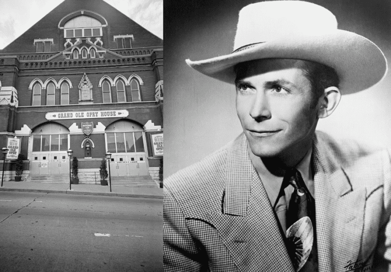 Hank Williams in a hat and suit