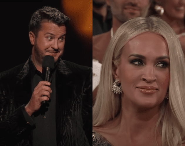 Carrie Underwood, Luke Bryan are posing for a picture