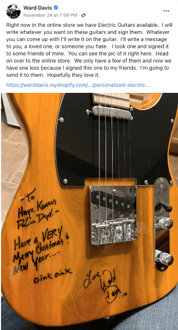 A guitar with a note