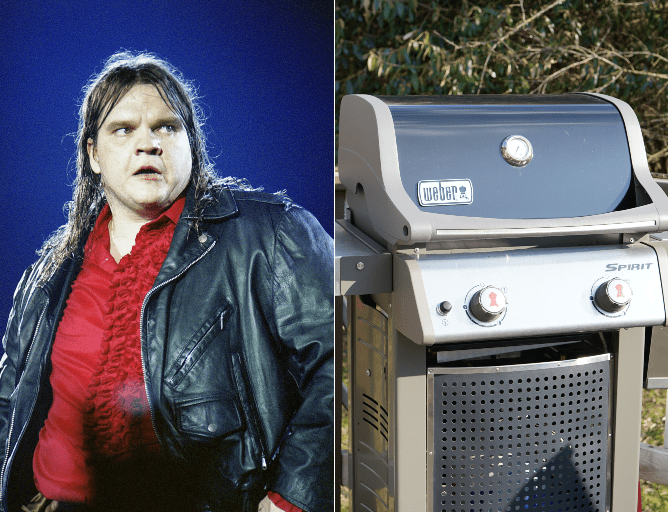 Meat Loaf standing next to a machine