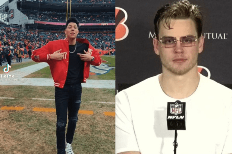 A person standing next to a person wearing glasses