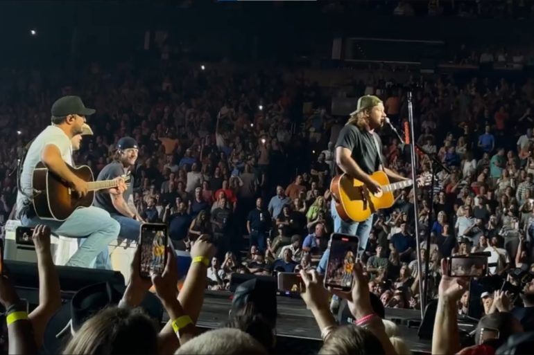 A crowd of people in a stadium