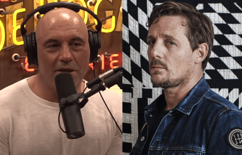Joe Rogan, Sturgill Simpson are posing for a picture