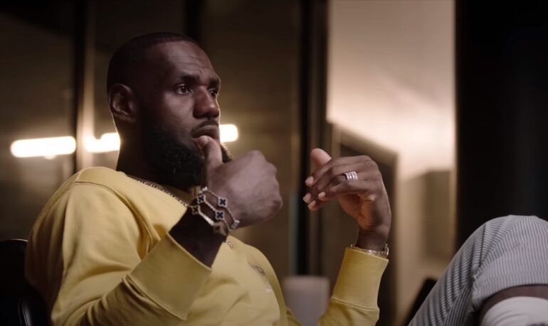 LeBron James in a yellow shirt