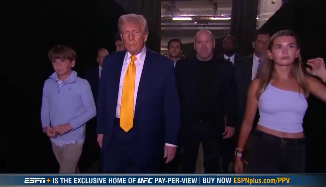 Donald Trump Gets Roaring Ovation Walking Out At UFC 314 Alongside Dana ...