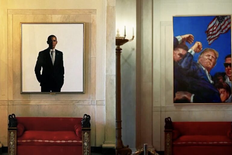 Trump Obama portrait