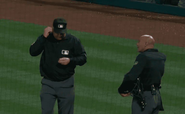 umpire call hot mic