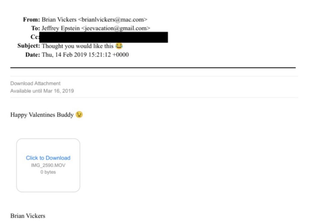 Epstein email Brian Vickers