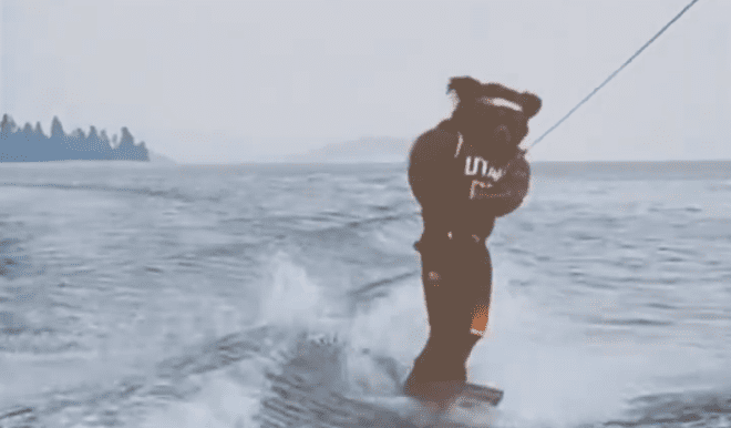 A person water skiing