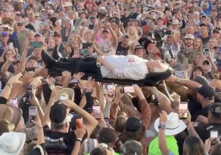 granny crowd surf