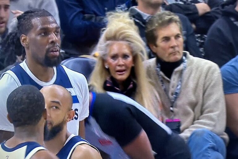Utah Jazz fan with crazy hair
