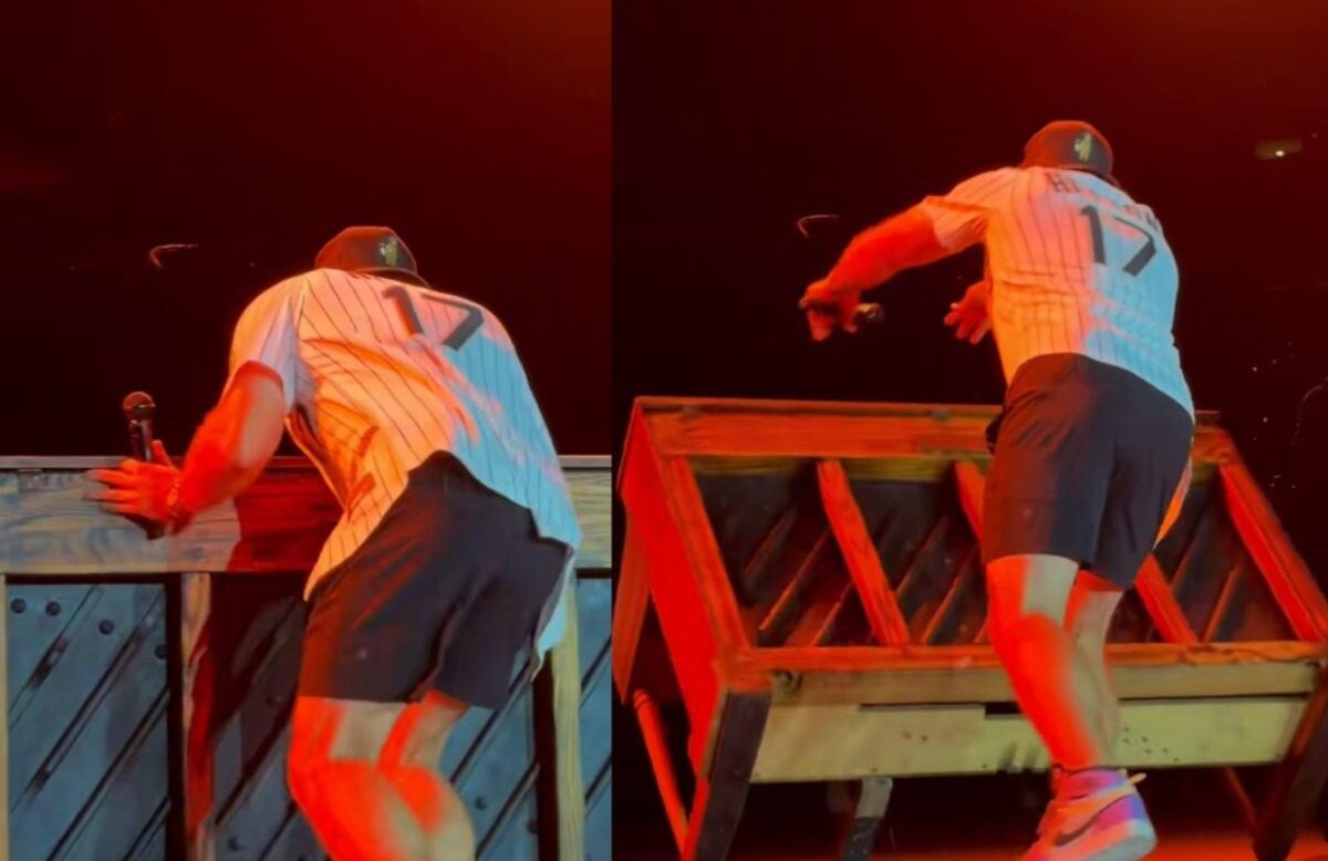 Morgan Wallen Flips His Piano Over After Some Technical Difficulties During “Sand In My Boots”